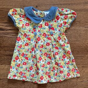 Beautiful Floral Corduroy Button Delaney Dress